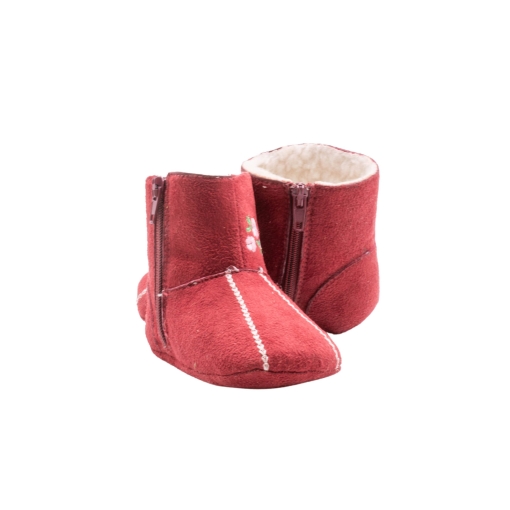 Παπουτσάκια Αγκαλιάς Μποτάκι Πάνινο Μπορντώ - Image 2