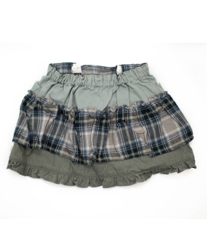 Βρεφική Φούστα Κοτλέ Γκρι με Καρώ