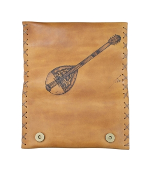 Καπνοθήκη Δερμάτινη Πυρογραφία Μπουζούκι