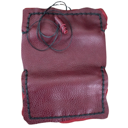 Καπνοθήκη Δερμάτινη Μπορντώ με Μαύρο Κορδόνι - Image 3