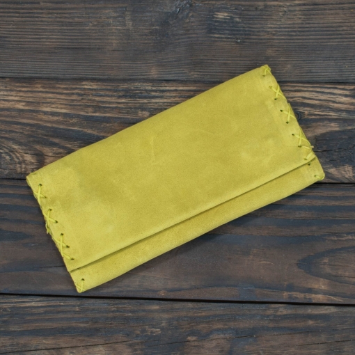 Καπνοθήκη Δερμάτινη Σουέτ Φάκελος Κίτρινη - Image 5