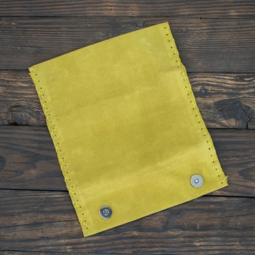 Καπνοθήκη Δερμάτινη Σουέτ Φάκελος Κίτρινη - Image 3