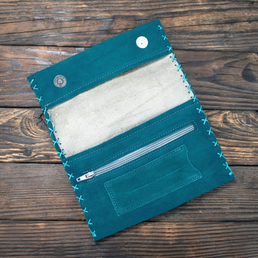 Καπνοθήκη Δερμάτινη Σουέτ Φάκελος Κυανό - Image 2