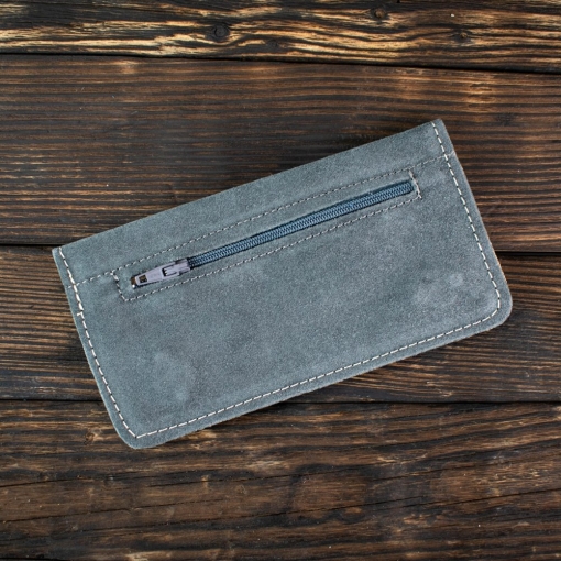 Καπνοθήκη Δερμάτινη Σουέτ Φάκελος Γκρι - Image 2