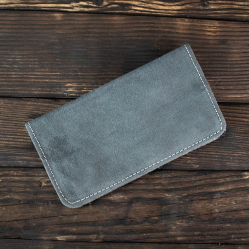 Καπνοθήκη Δερμάτινη Σουέτ Φάκελος Γκρι - Image 4