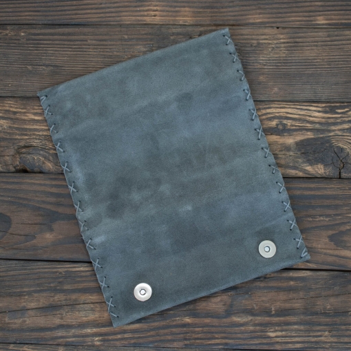 Καπνοθήκη Δερμάτινη Σουέτ Φάκελος Γκρι - Image 5