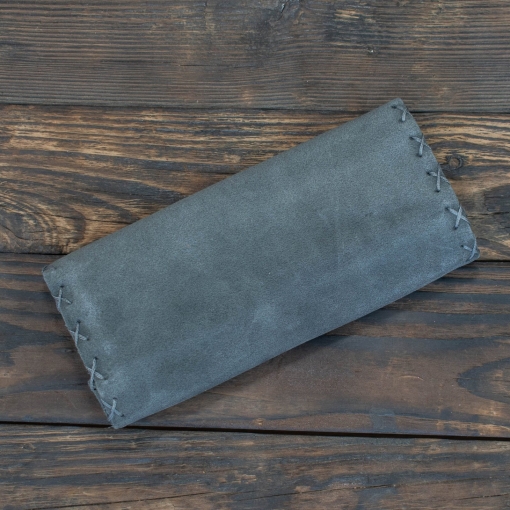 Καπνοθήκη Δερμάτινη Σουέτ Φάκελος Γκρι - Image 4