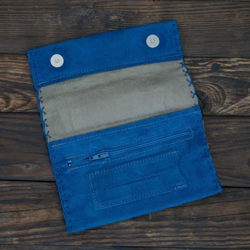 Καπνοθήκη Δερμάτινη Σουέτ Φάκελος Μπλε - Image 3