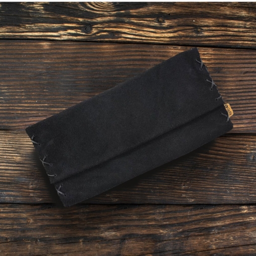Καπνοθήκη Δερμάτινη Σουέτ Φάκελος Μαύρο - Image 4