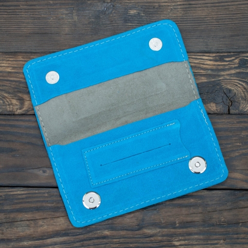 Καπνοθήκη Δερμάτινη Σουέτ Φάκελος Τυρκουάζ - Image 3