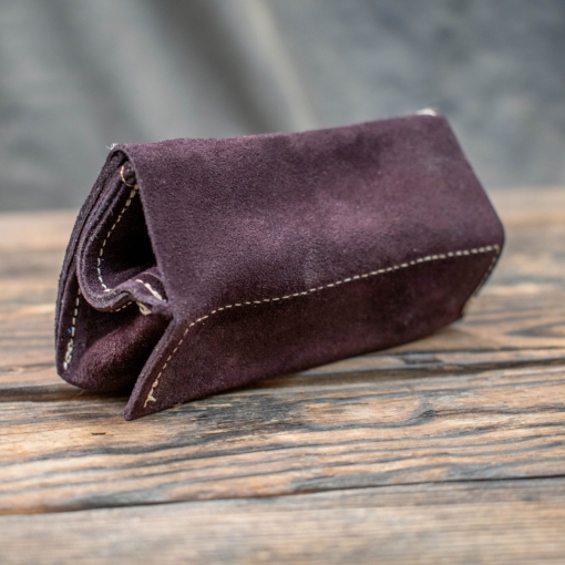 Καπνοθήκη Μικρό Πουγκί Δερμάτινη Σουέτ Καφέ - Image 5