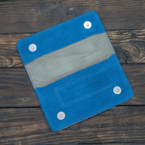 Καπνοθήκη Δερμάτινη Σουέτ Φάκελος Γαλάζιο - Image 3