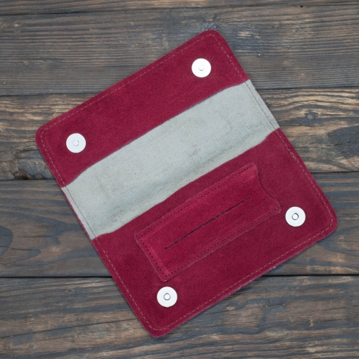 Καπνοθήκη Δερμάτινη Σουέτ Φάκελος Μπορντώ - Image 3