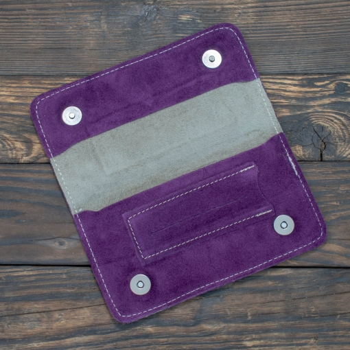 Καπνοθήκη Δερμάτινη Σουέτ Φάκελος Μώβ - Image 2