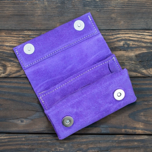 Καπνοθήκη Μικρό Πουγκί Δερματινη Σουέτ Μωβ - Image 6