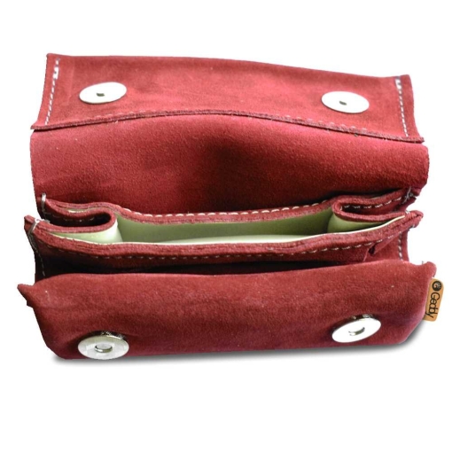 Καπνοθήκη Μικρό Πουγκί Δερματινη Σουέτ Κόκκινο - Image 2