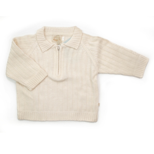 Βρεφικό Πλεκτό Μπλουζάκι Εκρού Με Φερμουάρ