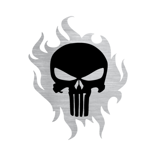 Διακοσμητικό Ακρυλικό Αυτοκόλλητο Αυτοκινήτου Φλεγόμενο Κρανίο Punisher - Image 2