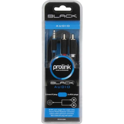 Καλώδιο 3.5mm male - RCA male Μαύρο 3m - Image 5