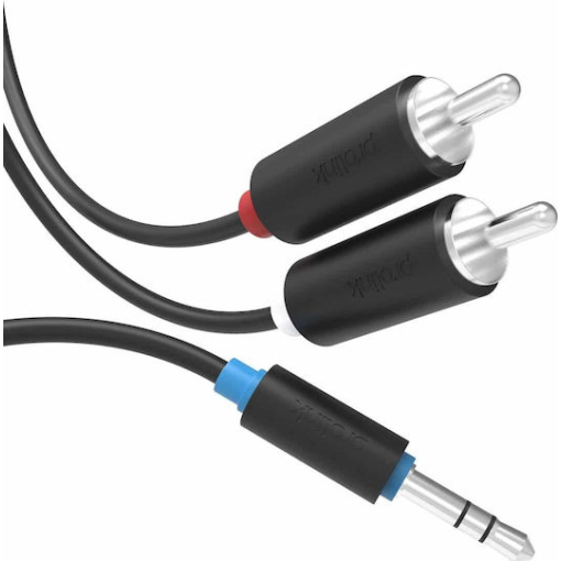 Καλώδιο 3.5mm male - RCA male Μαύρο 3m - Image 2