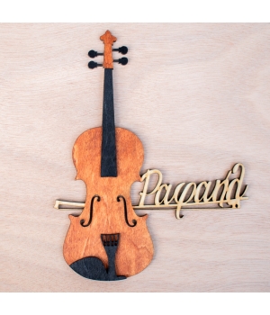 Ξύλινη Πινακίδα Πόρτας Βιολί με Custom Όνομα