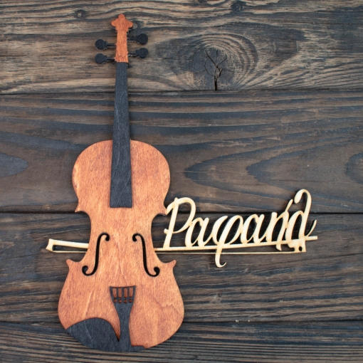 Ξύλινη Πινακίδα Πόρτας Βιολί με Όνομα - Image 6