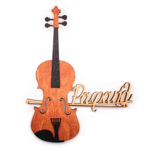Ξύλινη Πινακίδα Πόρτας Βιολί με Όνομα - Image 5