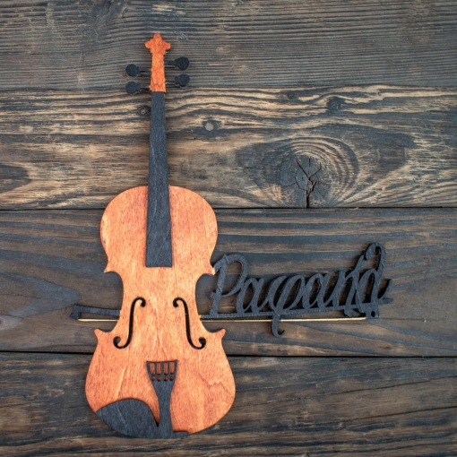 Ξύλινη Πινακίδα Πόρτας Βιολί με Όνομα - Image 4