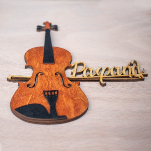 Ξύλινη Πινακίδα Πόρτας Βιολί με Όνομα - Image 3